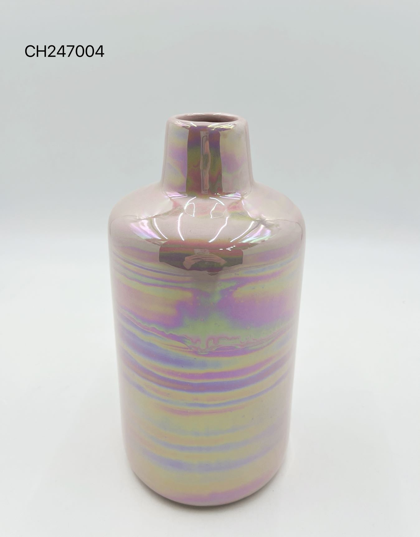 Electroplated Pearl Finish Ceramic Vase