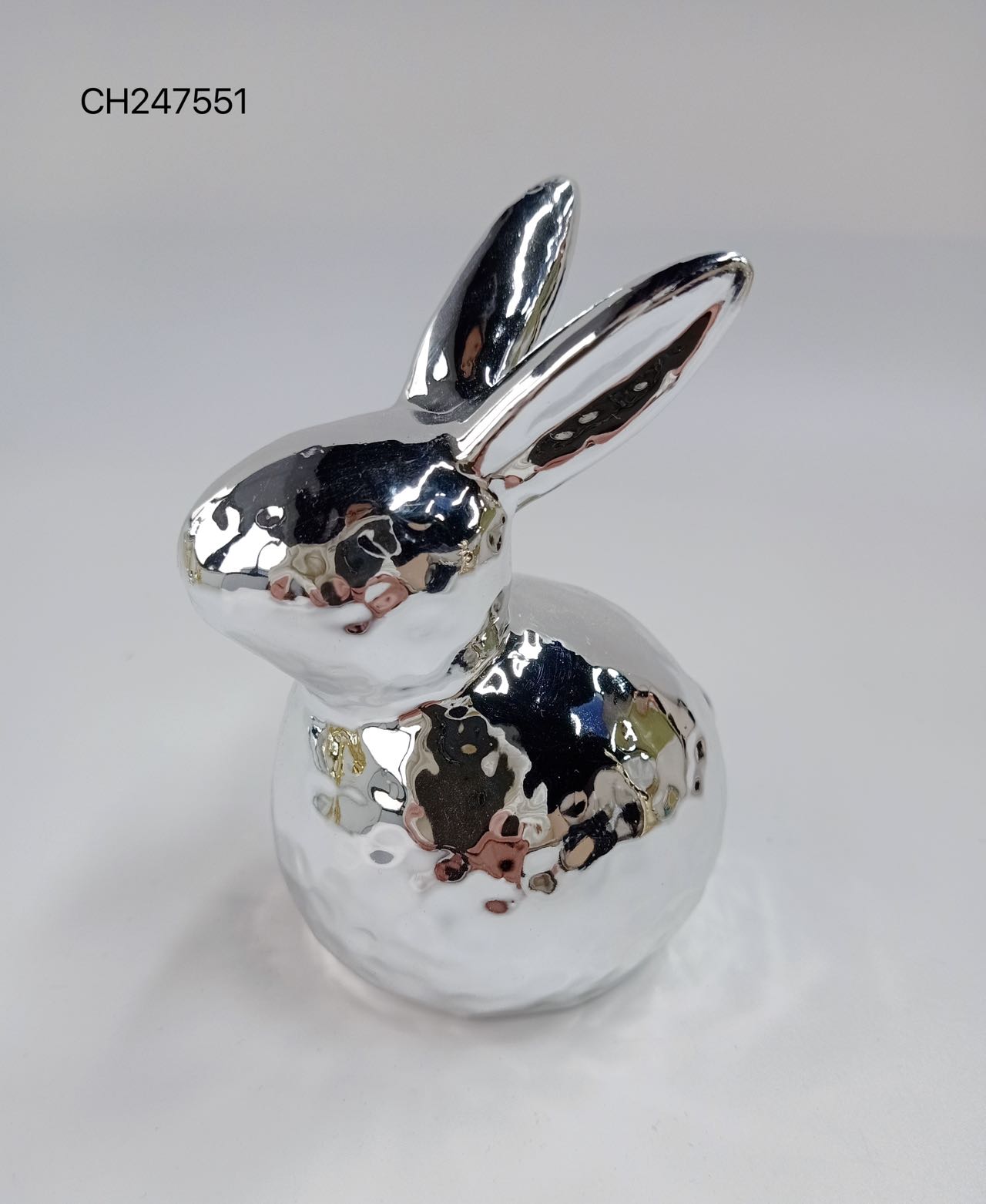 Electroplated Silver Bunny Figurine