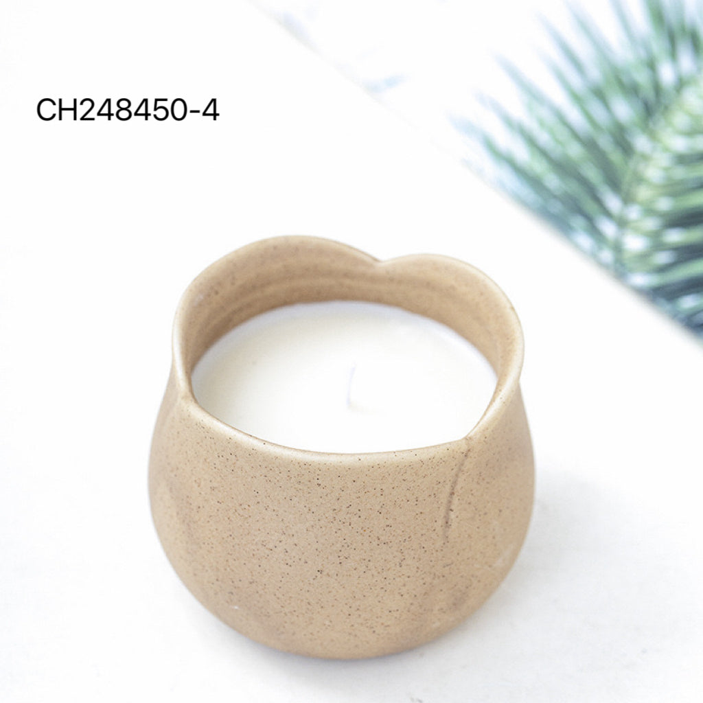 Ceramic Rose-Shaped Candle Vessels
