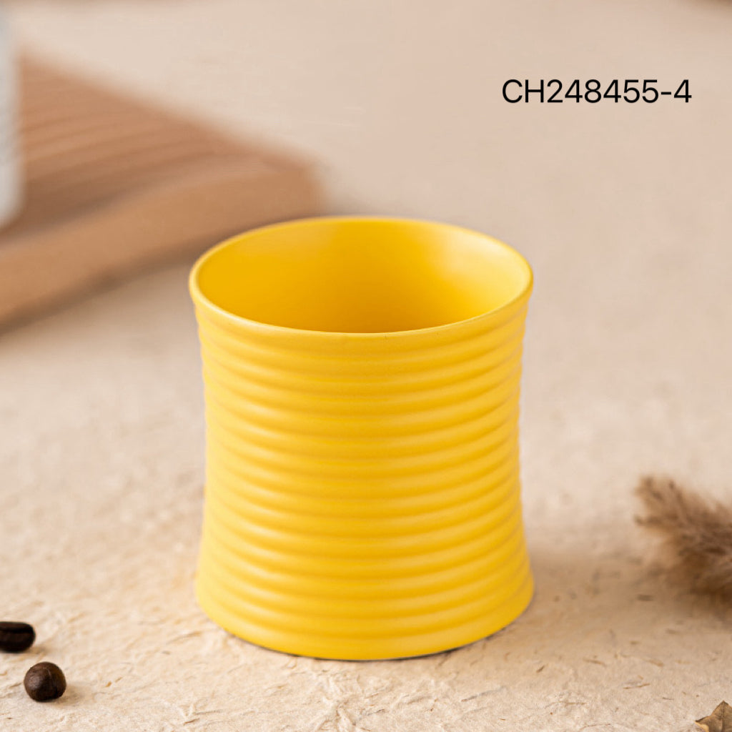 Ceramic Ribbed Candle Holde