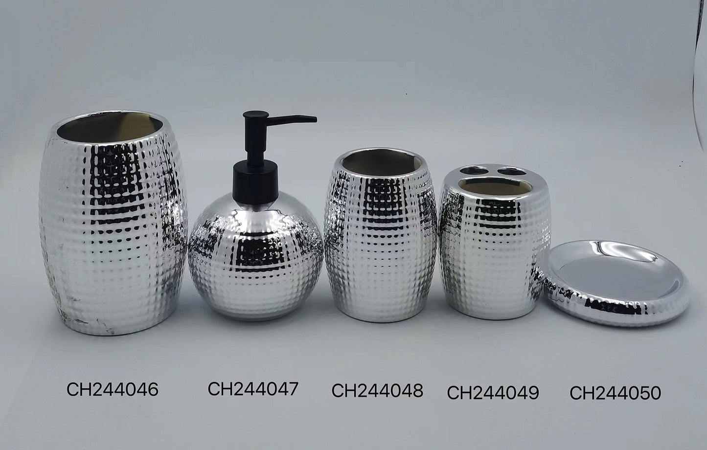 Modern Silver Bathroom Accessory Set