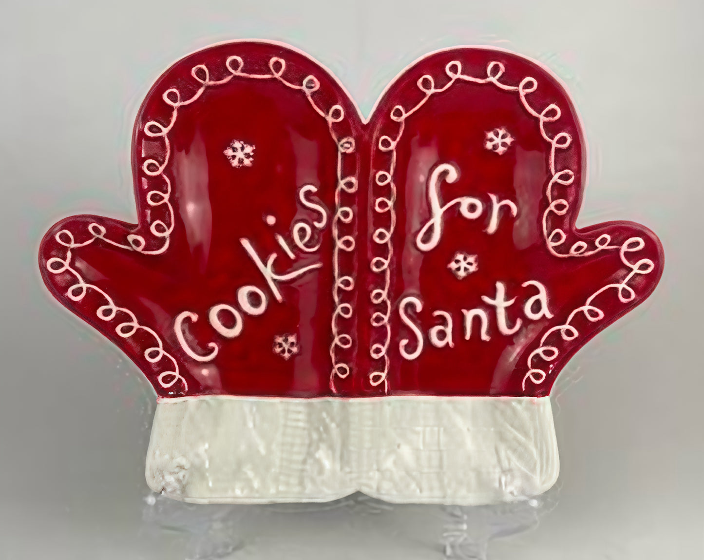 "Cookies for Santa" Holiday Mittens Plate
