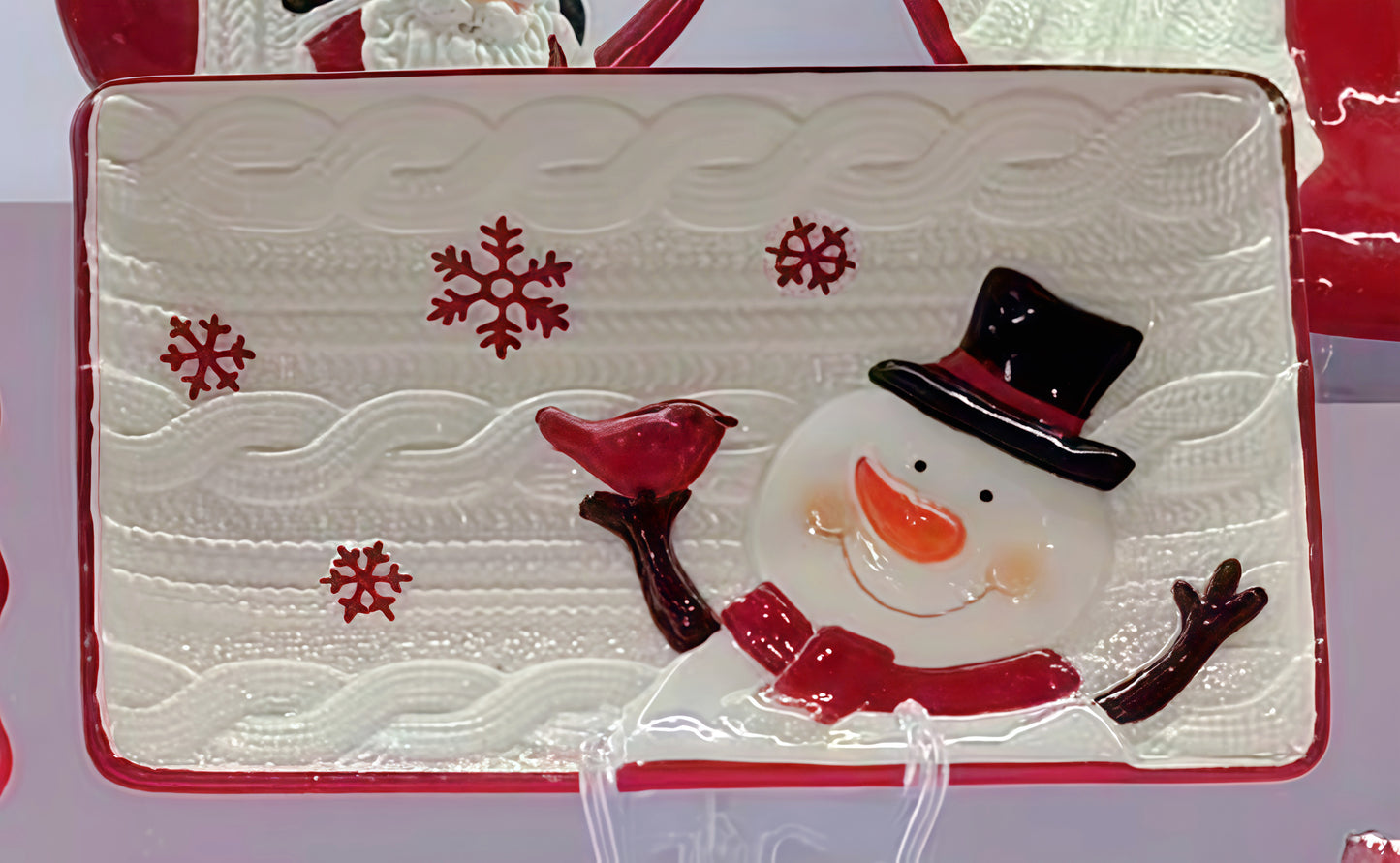 Snowy Cheer Snowman Serving Plate