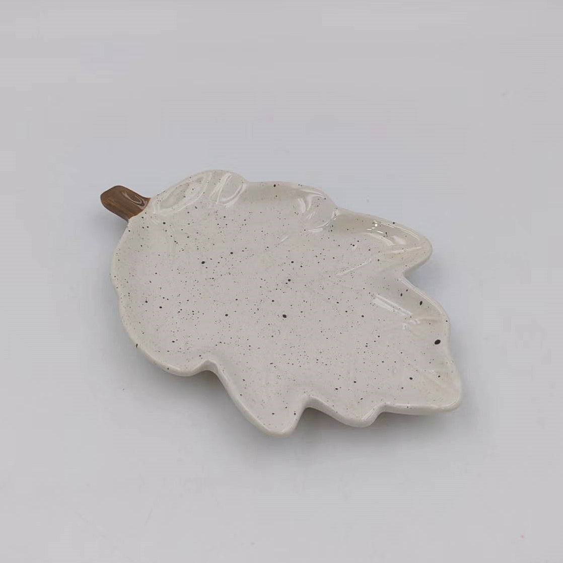 Speckled Autumn Leaf Plate