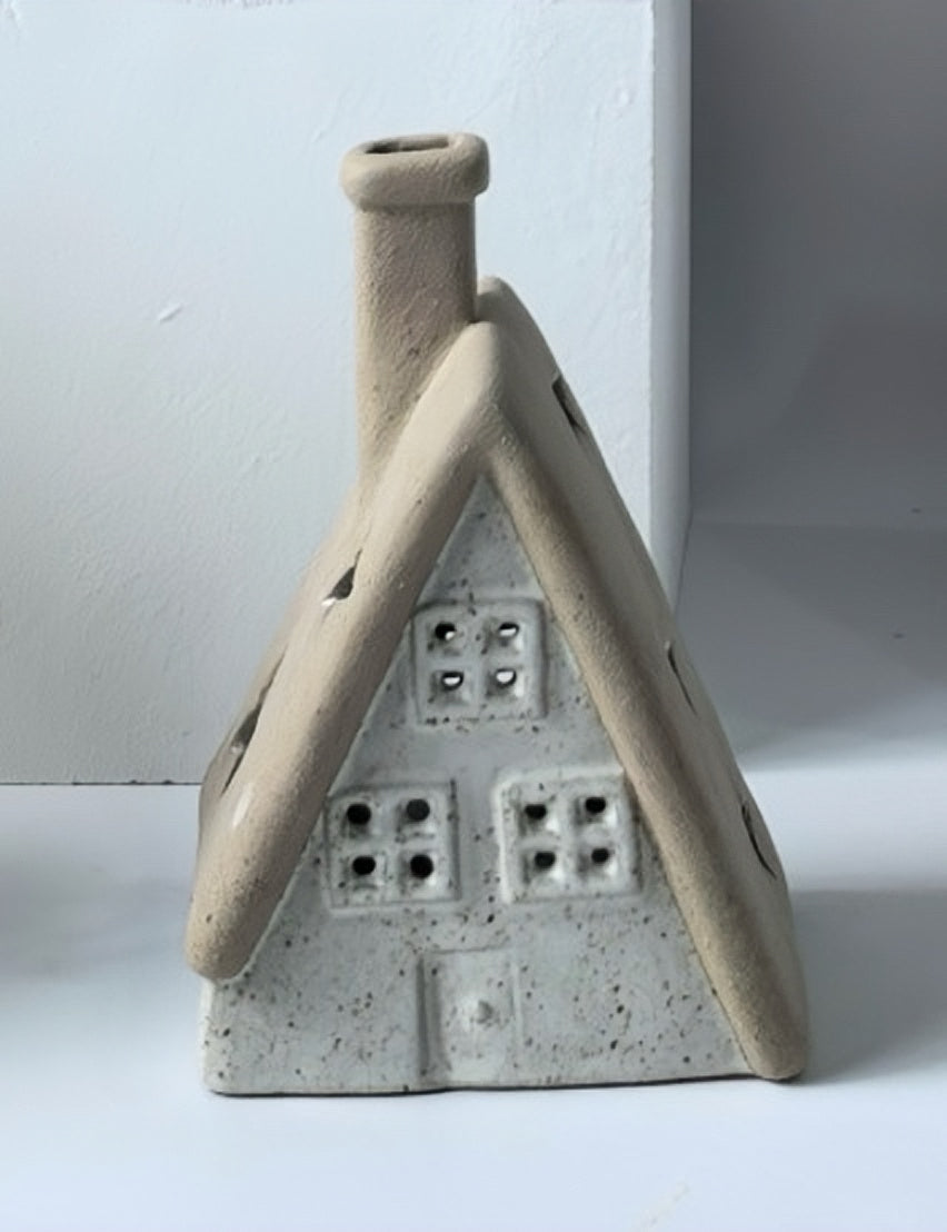 Handcrafted Ceramic Cottage with Soft LED Glow