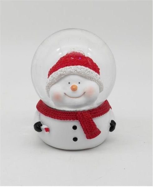 Whimsical Snowman Snow Globe with Cozy Details