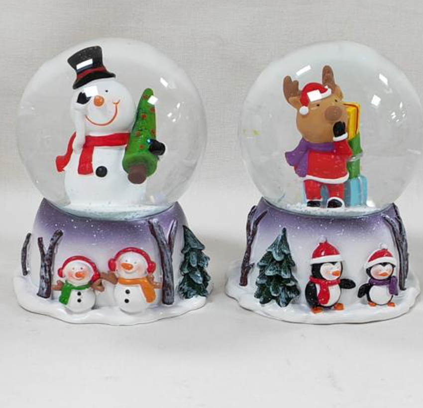 Snowman and Reindeer Snow Globes