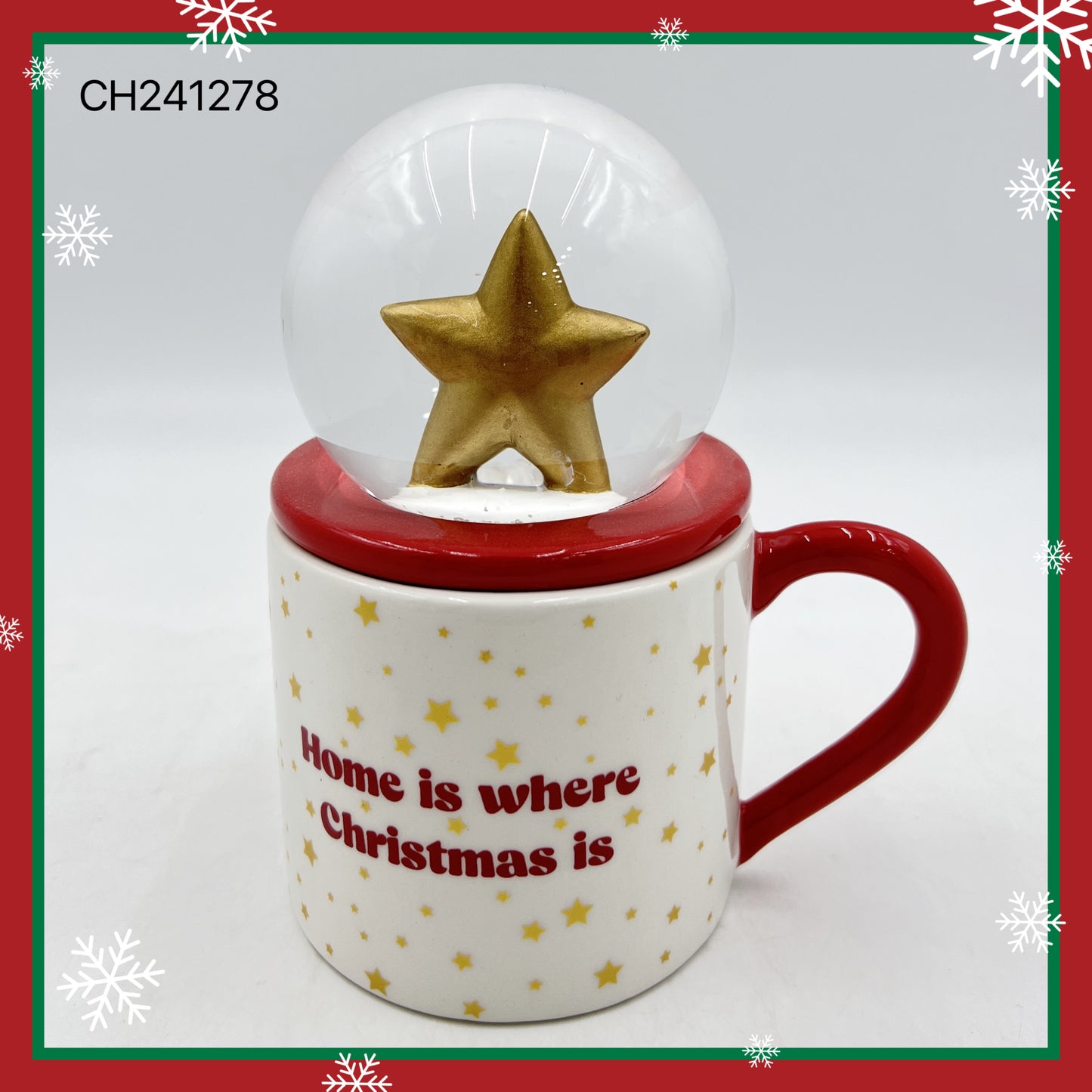 "Home is Where Christmas Is" Starry Snow Globe Mug