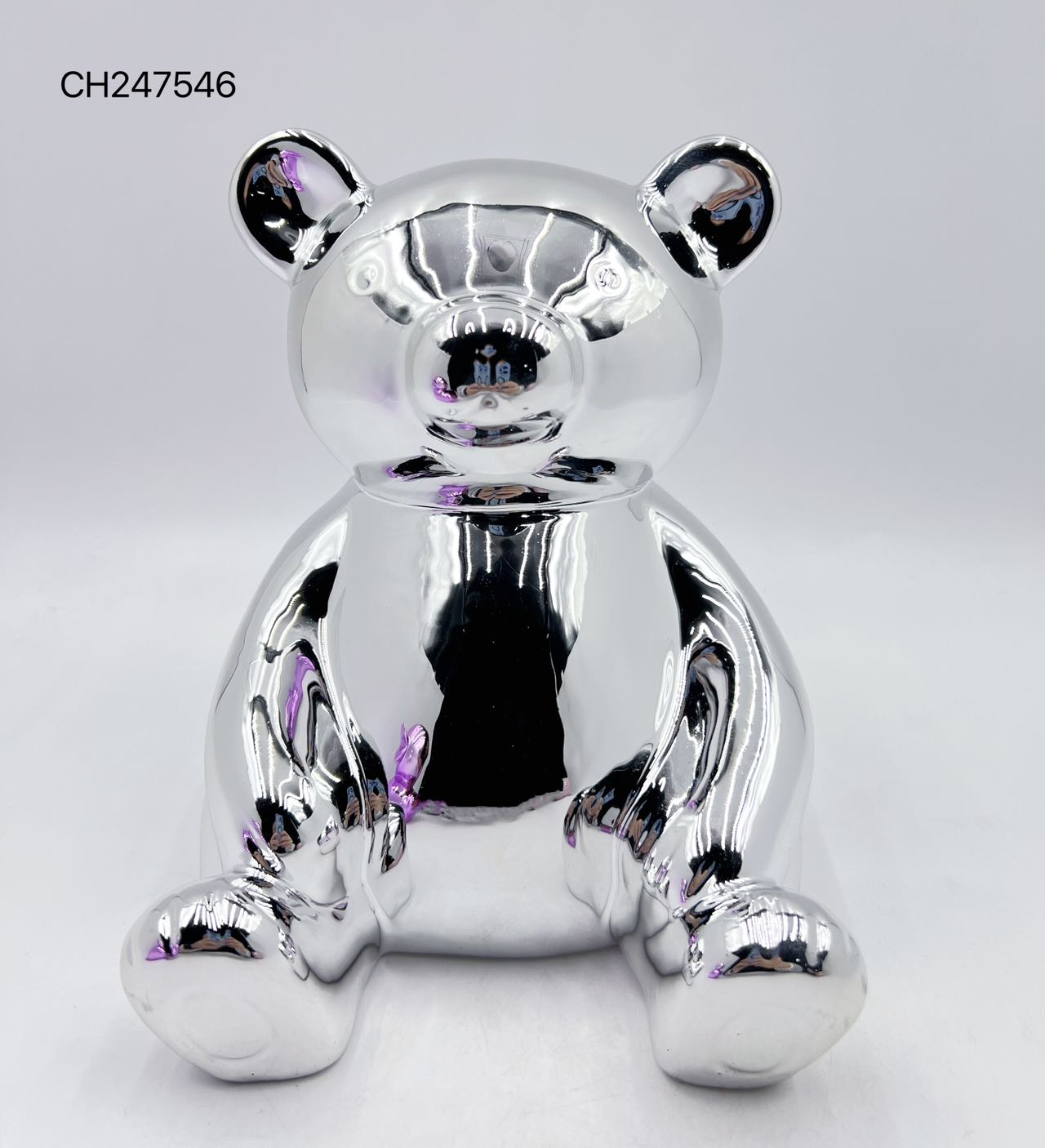 Electroplated Silver Bear Figurine