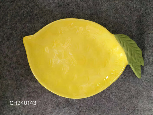 Lemon-Shaped Ceramic Serving Plate