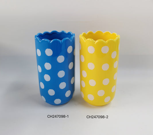 Polka Dot Ceramic Planters