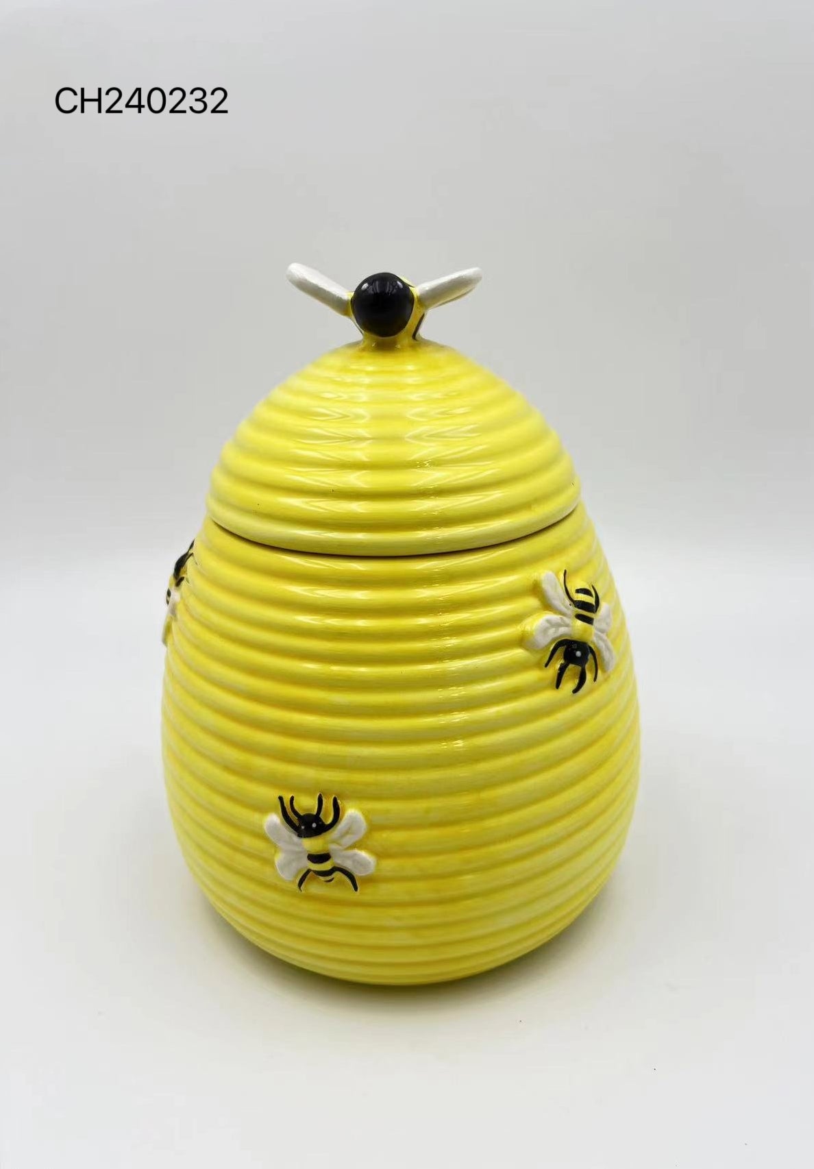 Ceramic Honey Bee Themed Container with Lid