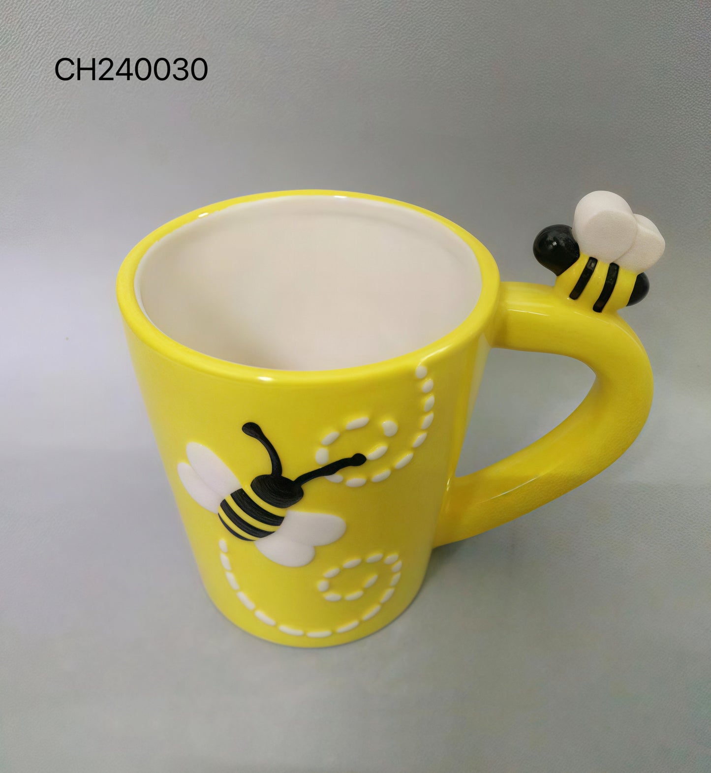 Yellow Bee Mug with Handle Decoration