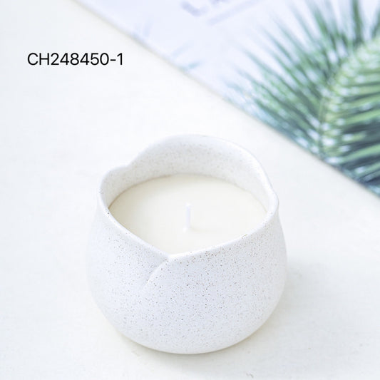 Ceramic Rose-Shaped Candle Vessels