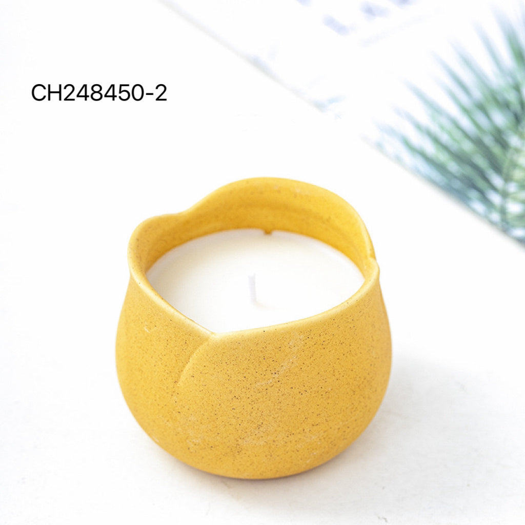 Ceramic Rose-Shaped Candle Vessels