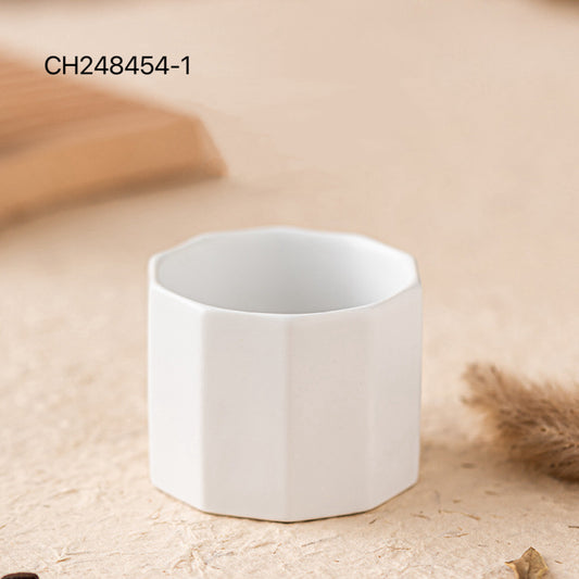 Octagonal Design Ceramic Candle Holders