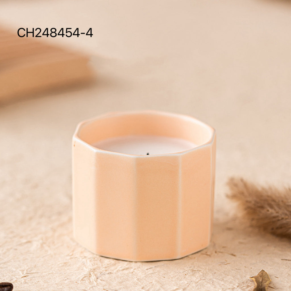 Octagonal Design Ceramic Candle Holders