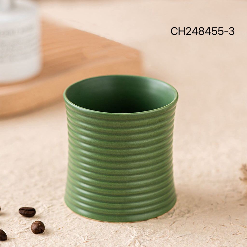 Ceramic Ribbed Candle Holde