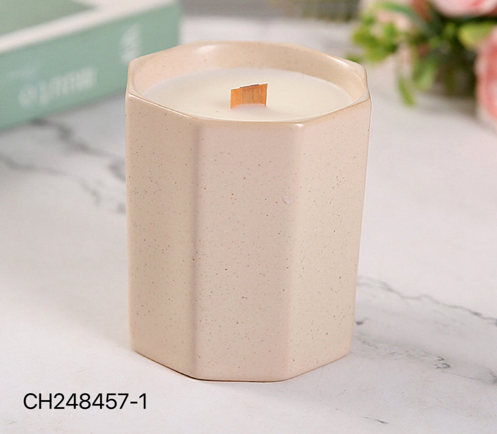 Faceted Tall Candle Vessel