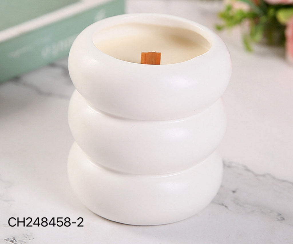 Modern Stacked Ceramic Candle Holder