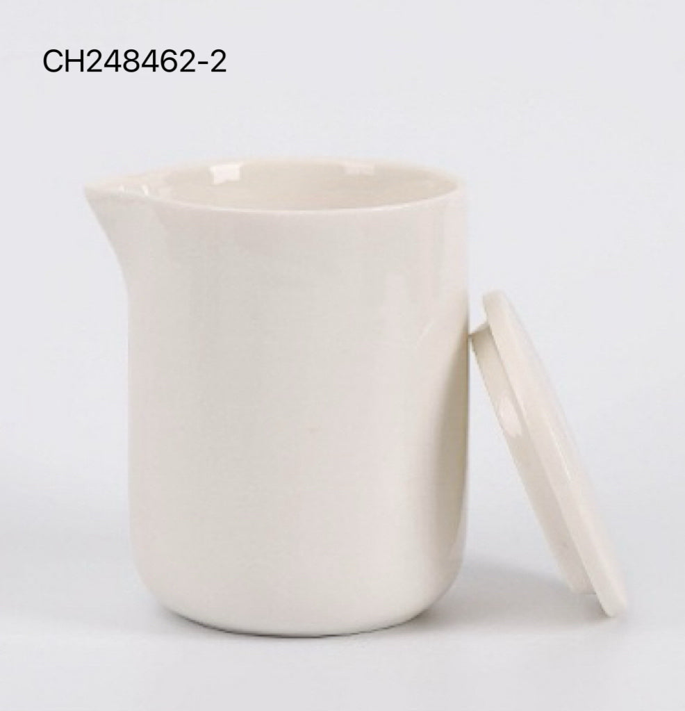 Elegant Ceramic Candle Vessel with Lid (Various Colors)