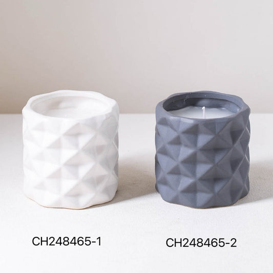 Geometric Textured Ceramic Candle Vessels