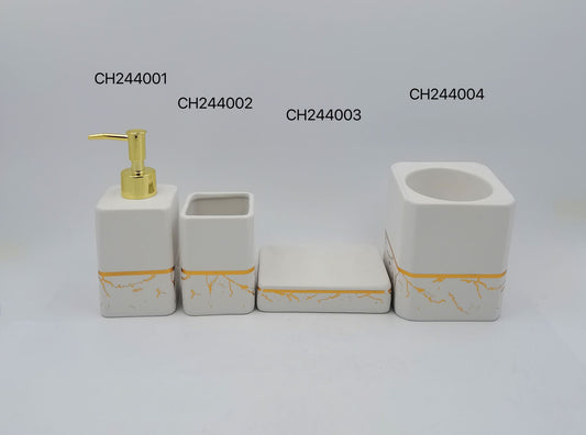 Luxury Marble Pattern Bathroom Accessories Set - 4-Piece