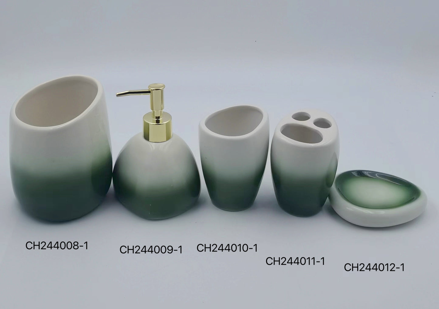 Gradient Ceramic Bathroom Set with Soap Dispenser