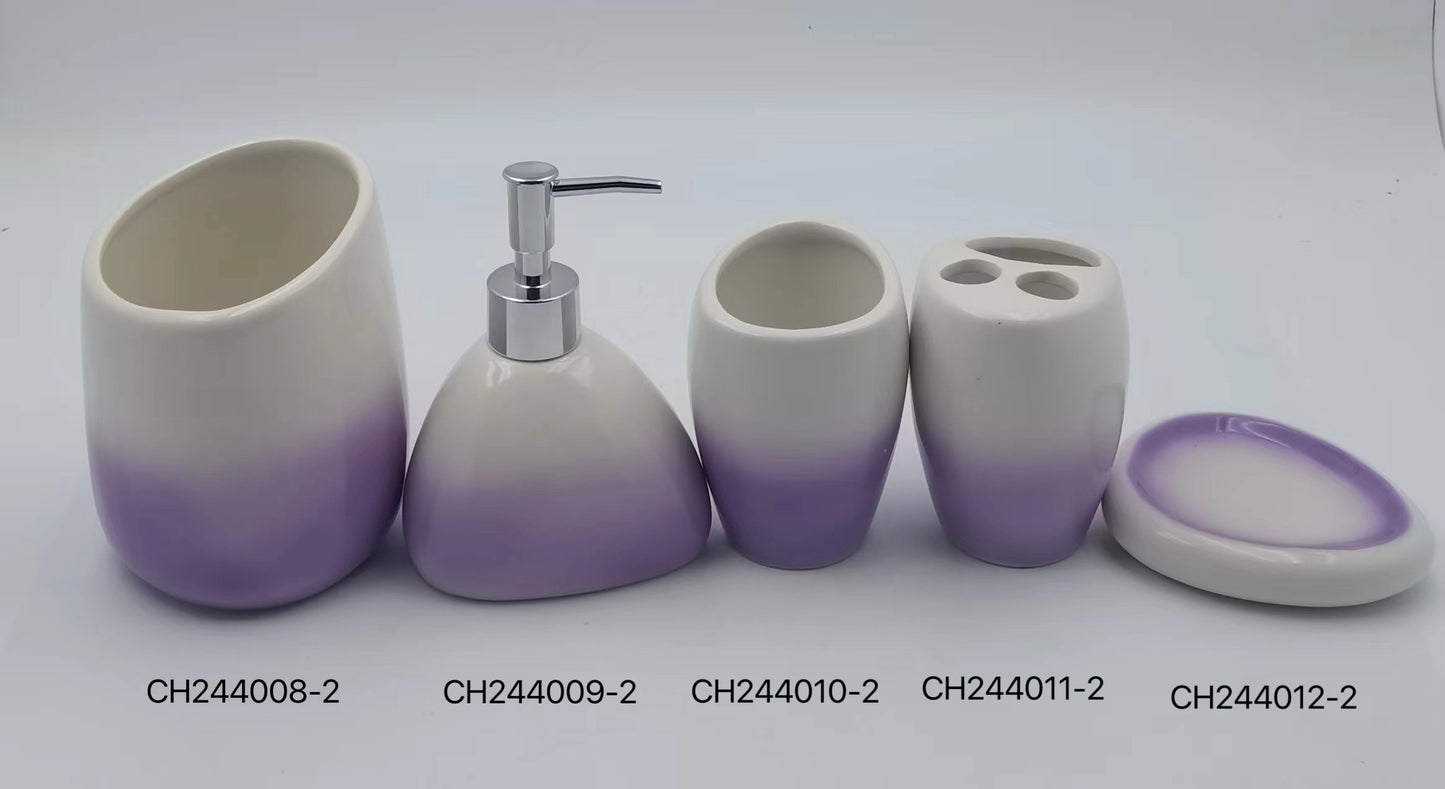 Gradient Ceramic Bathroom Set with Soap Dispenser