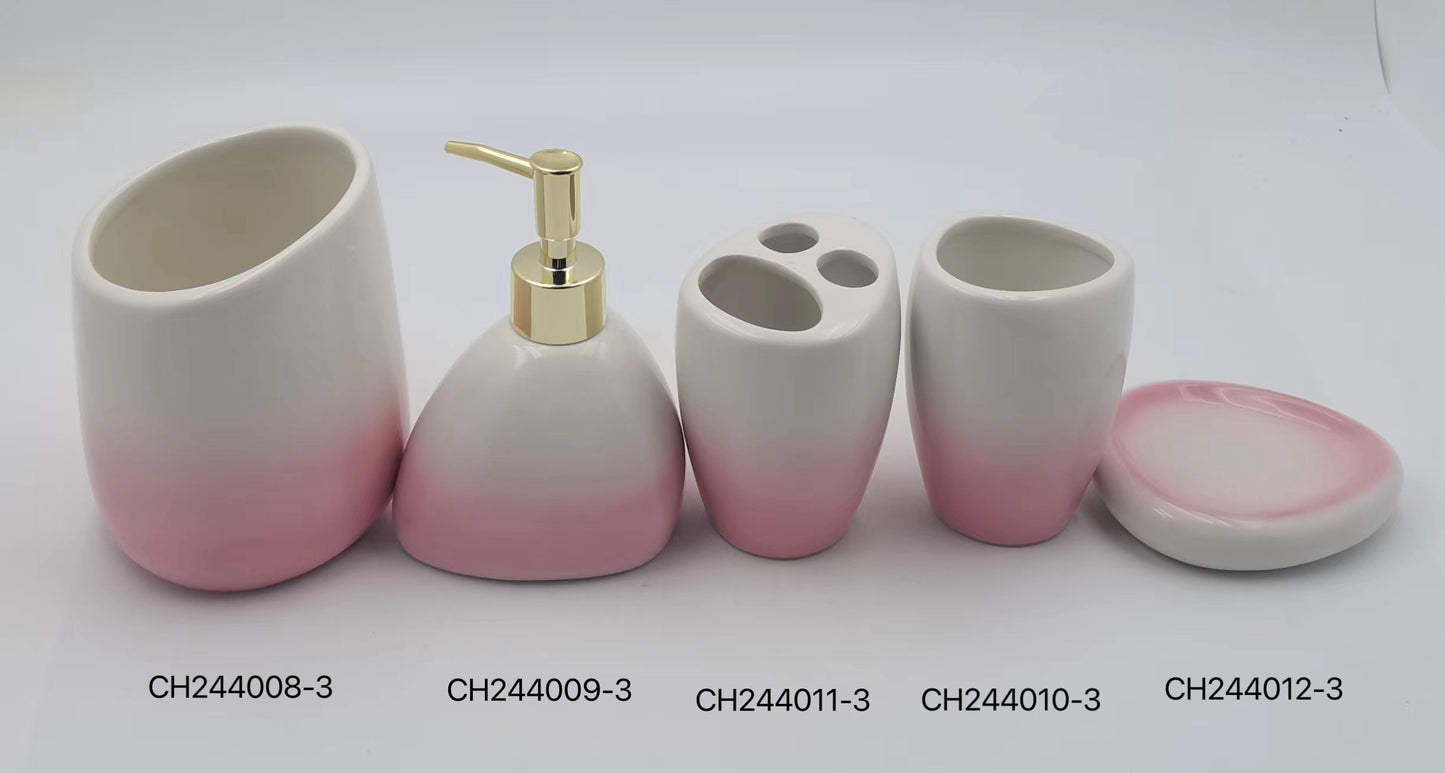 Gradient Ceramic Bathroom Set with Soap Dispenser
