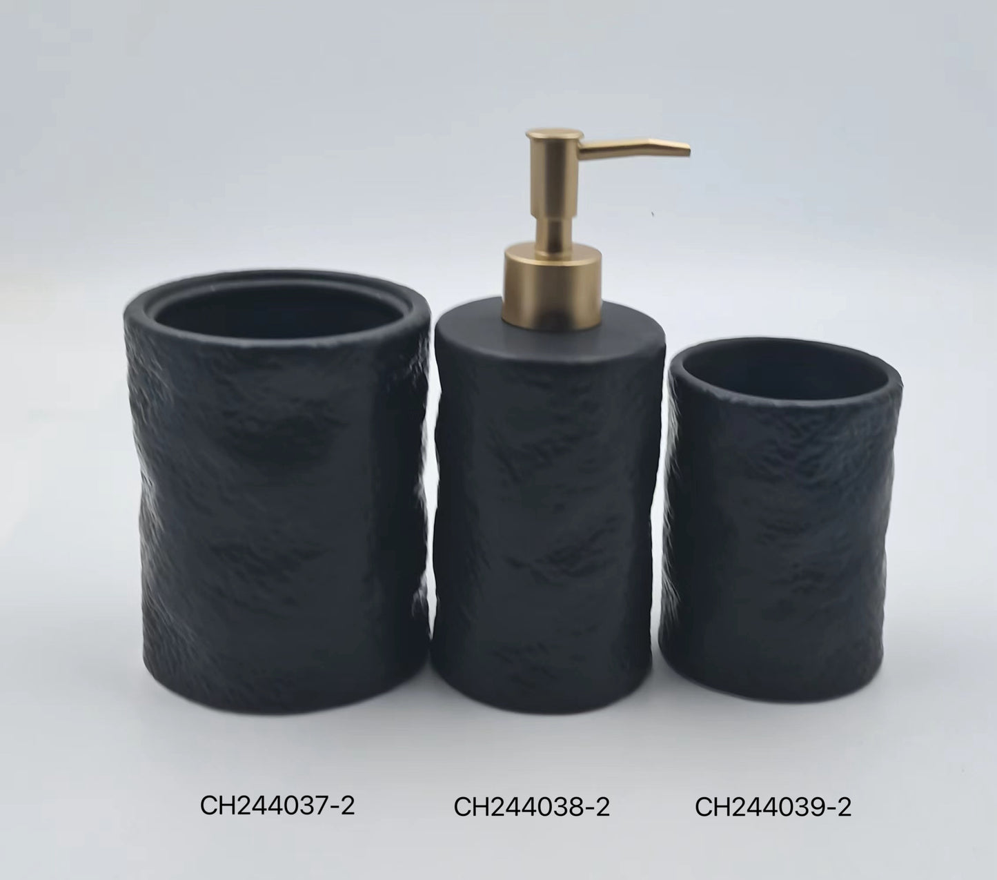 Textured Ceramic Bathroom Set - Modern Design