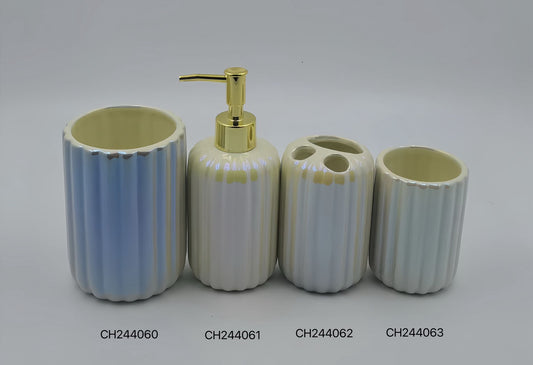 Elegant Iridescent Bathroom Accessory Set