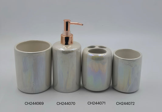 Elegant Iridescent Bathroom Accessory Set