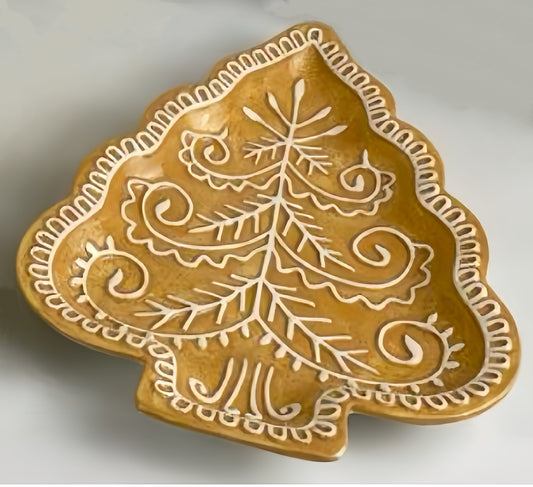 Gingerbread Christmas Tree Ceramic Plate