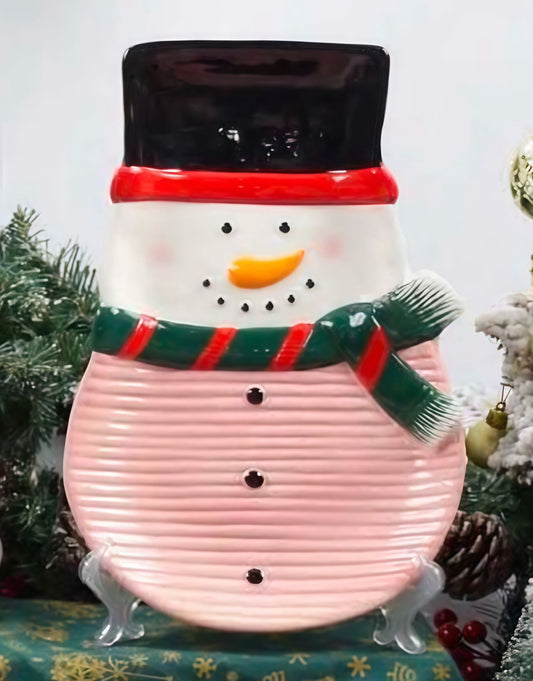 Jolly Snowman Winter Serving Plate