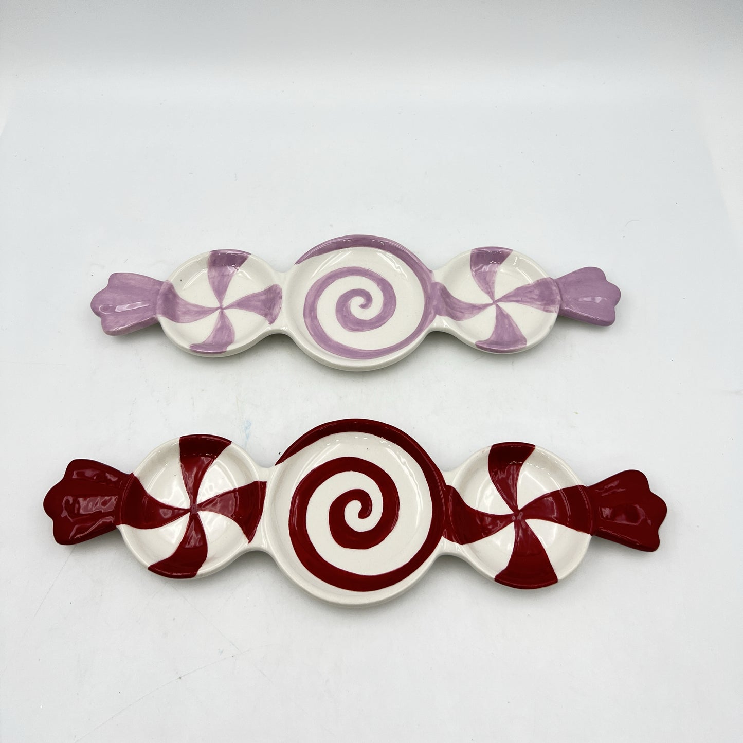 Peppermint Swirl Candy Dish Set