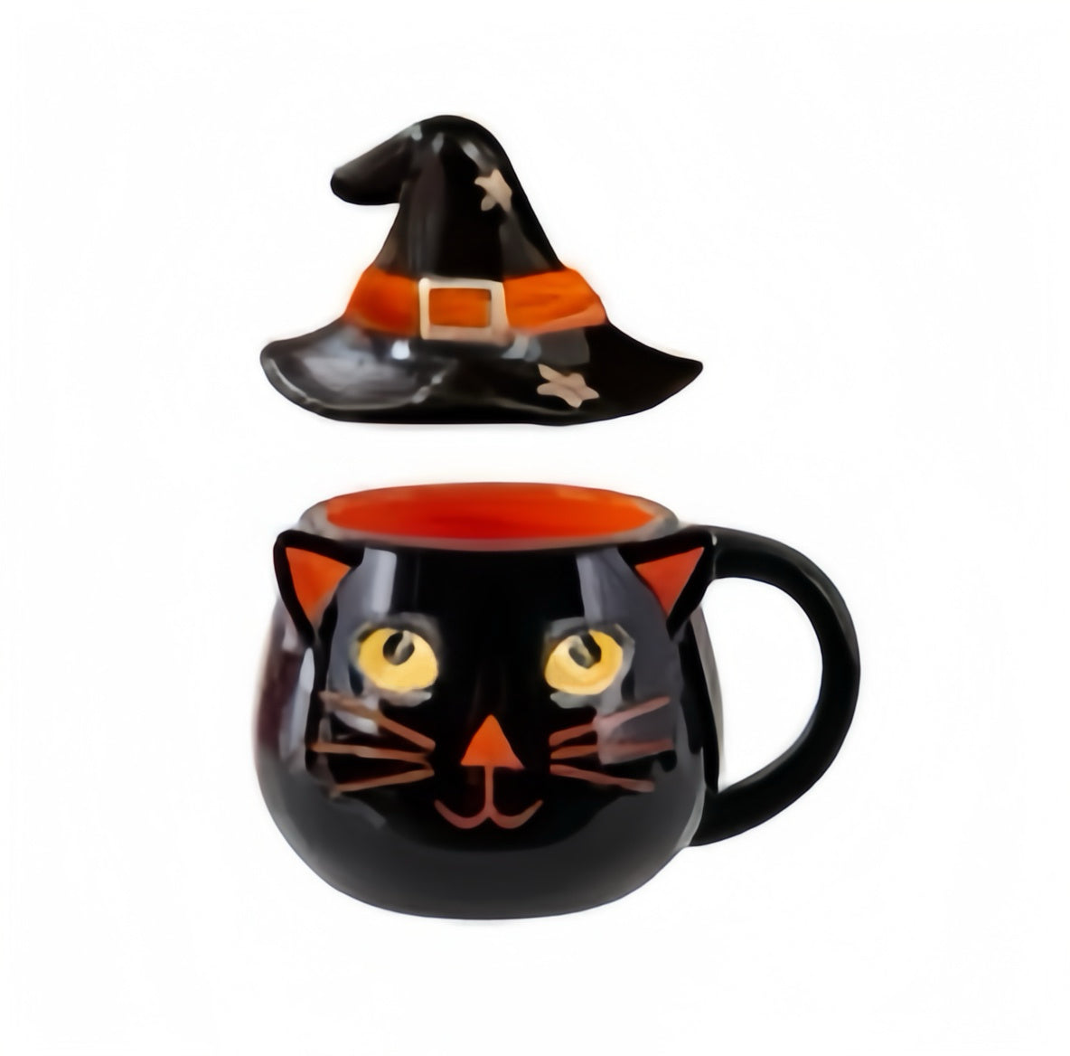 Magical Black Cat Mug with Witch Hat Lid