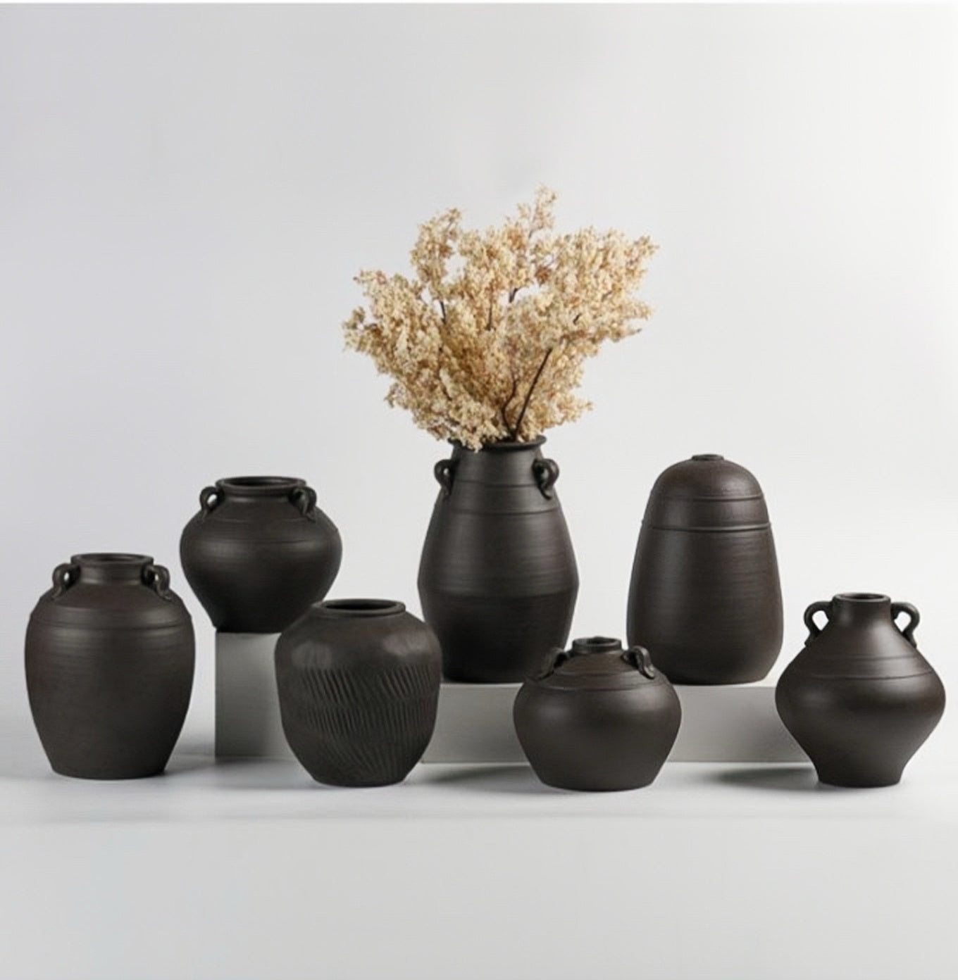 Rustic Vintage Charcoal Vase Collection