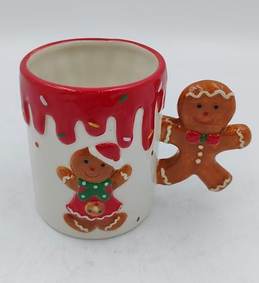 Gingerbread Delight Mug with Playful Cookie Handle