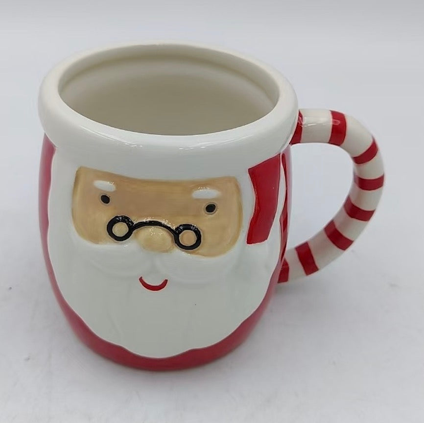 Santa’s Cheerful Mug with Candy Cane Handle