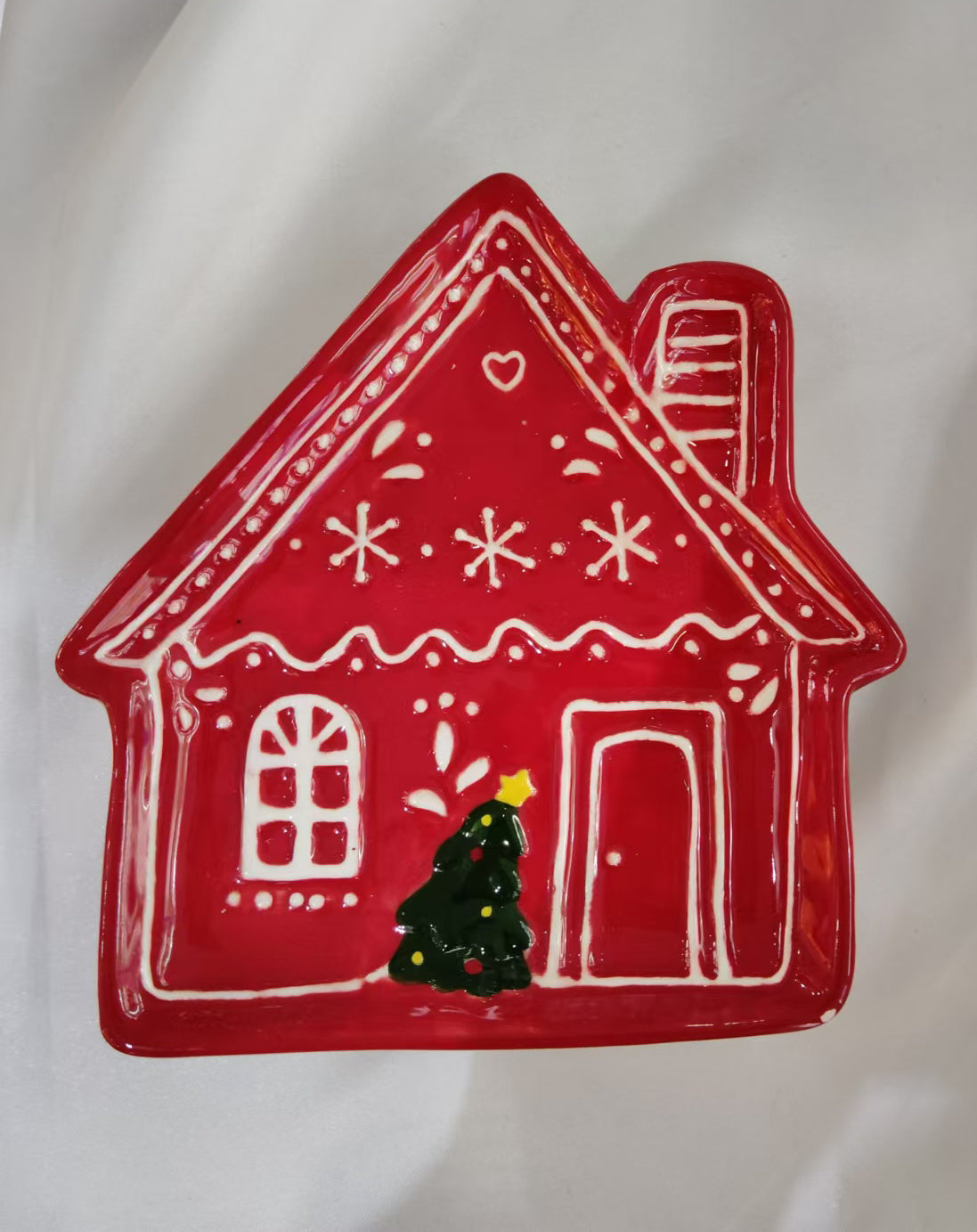 Festive House Ceramic Serving Plate