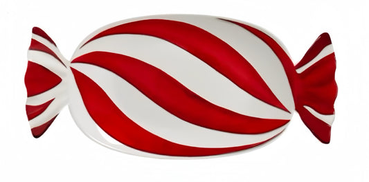 Peppermint Swirl Holiday Ceramic Plate