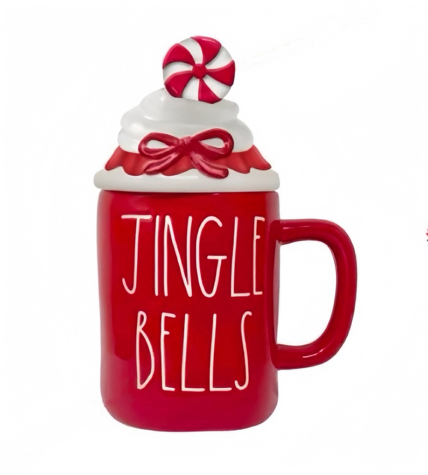 Festive Peppermint Topped "Jingle Bells" Mug