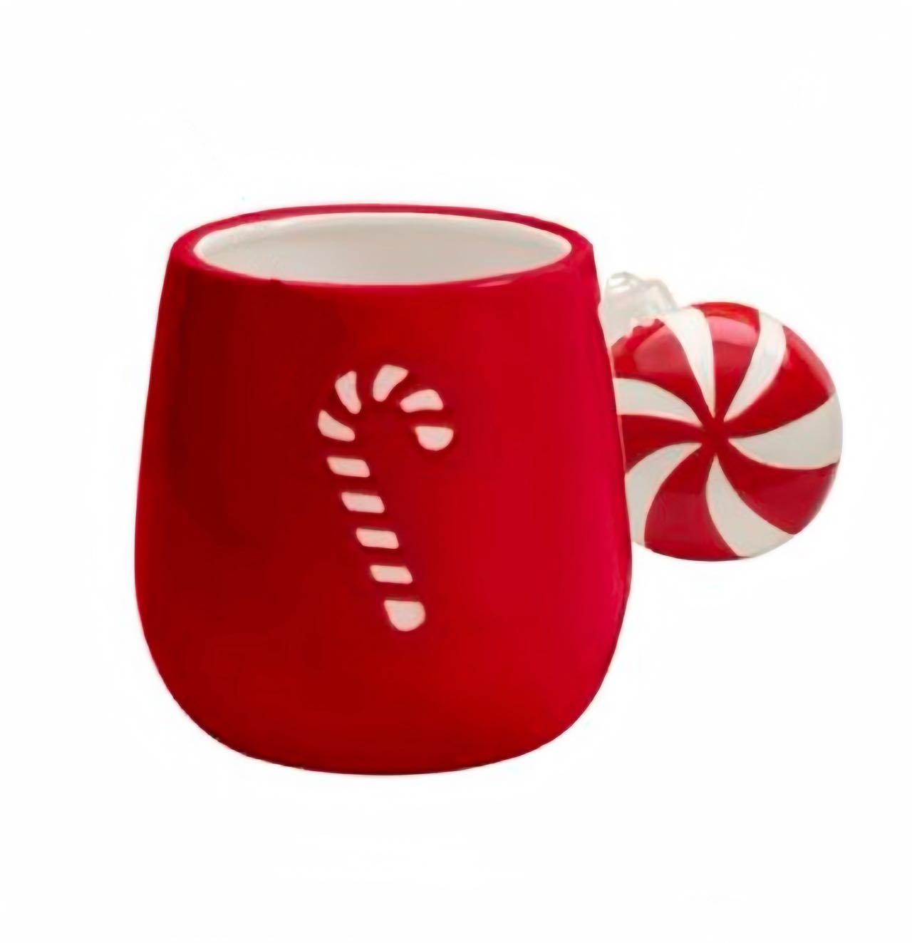 Candy Cane Charm Holiday Mug with Peppermint Handle