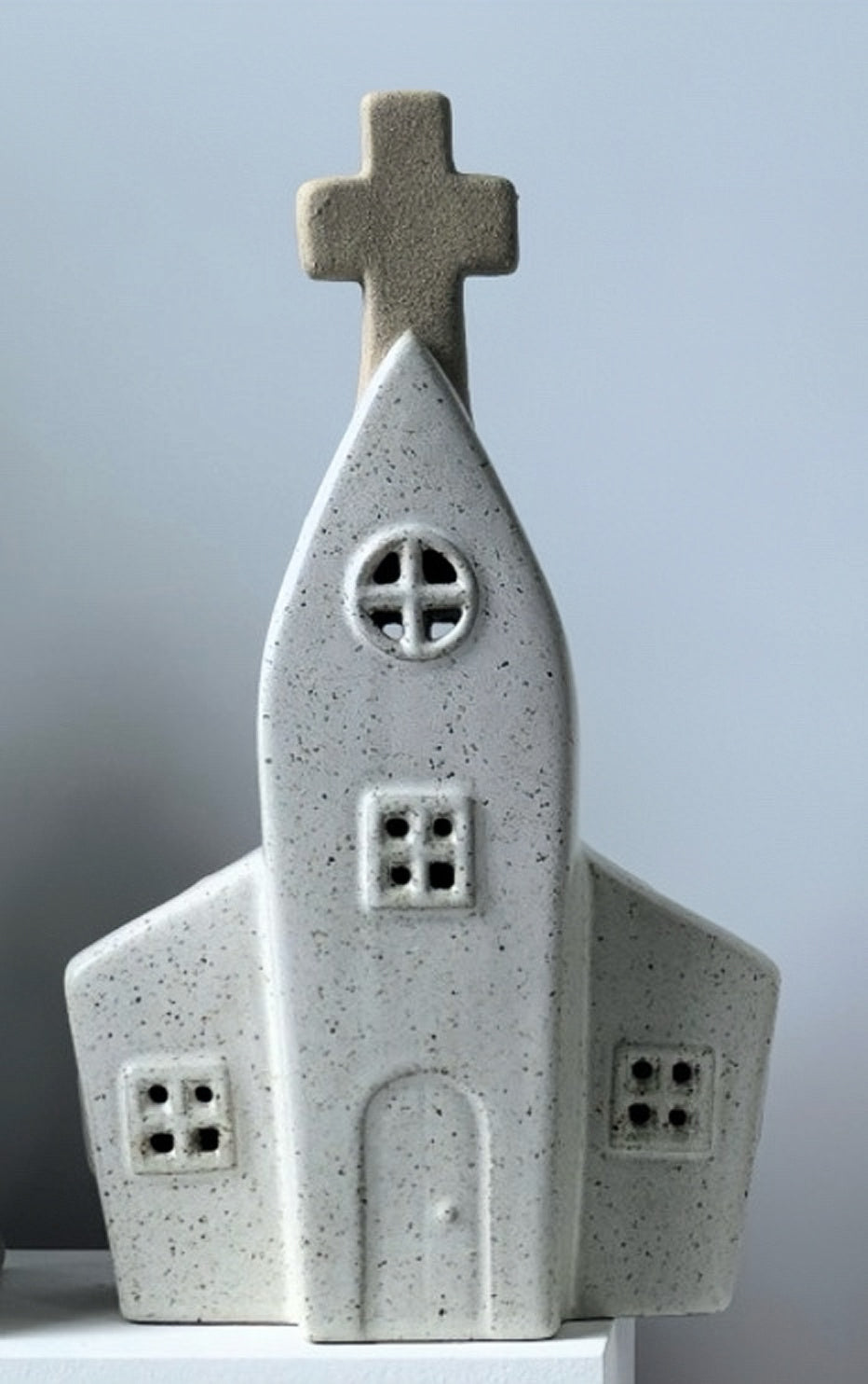 Elegant Ceramic Church with LED Glow