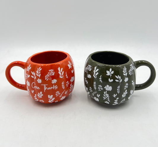 Harvest Bloom Ceramic Mug Set