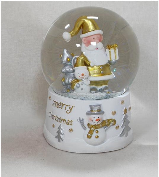 Snow Globe with Winter Scene and Santa Figurine