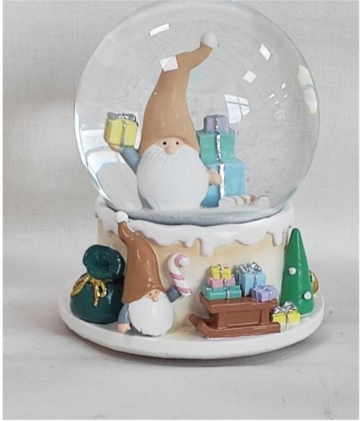 Festive Playful Gnome Snow Globe