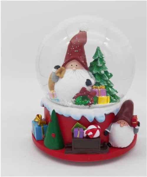 Santa Gnome Snow Globe