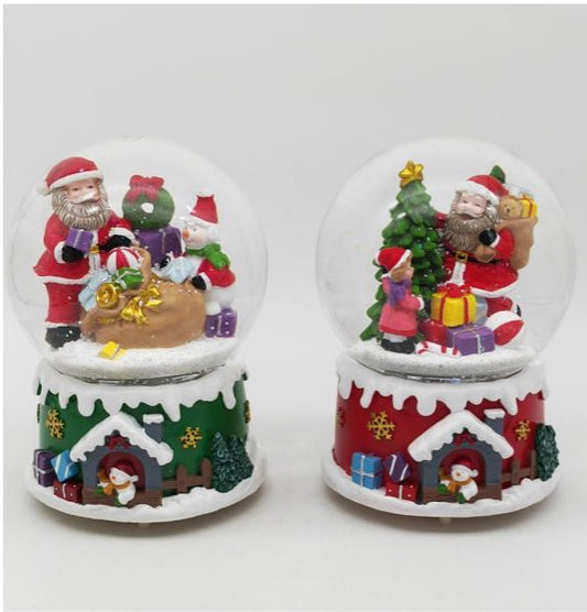 LED Santa’s Christmas Celebration Snow Globe Set